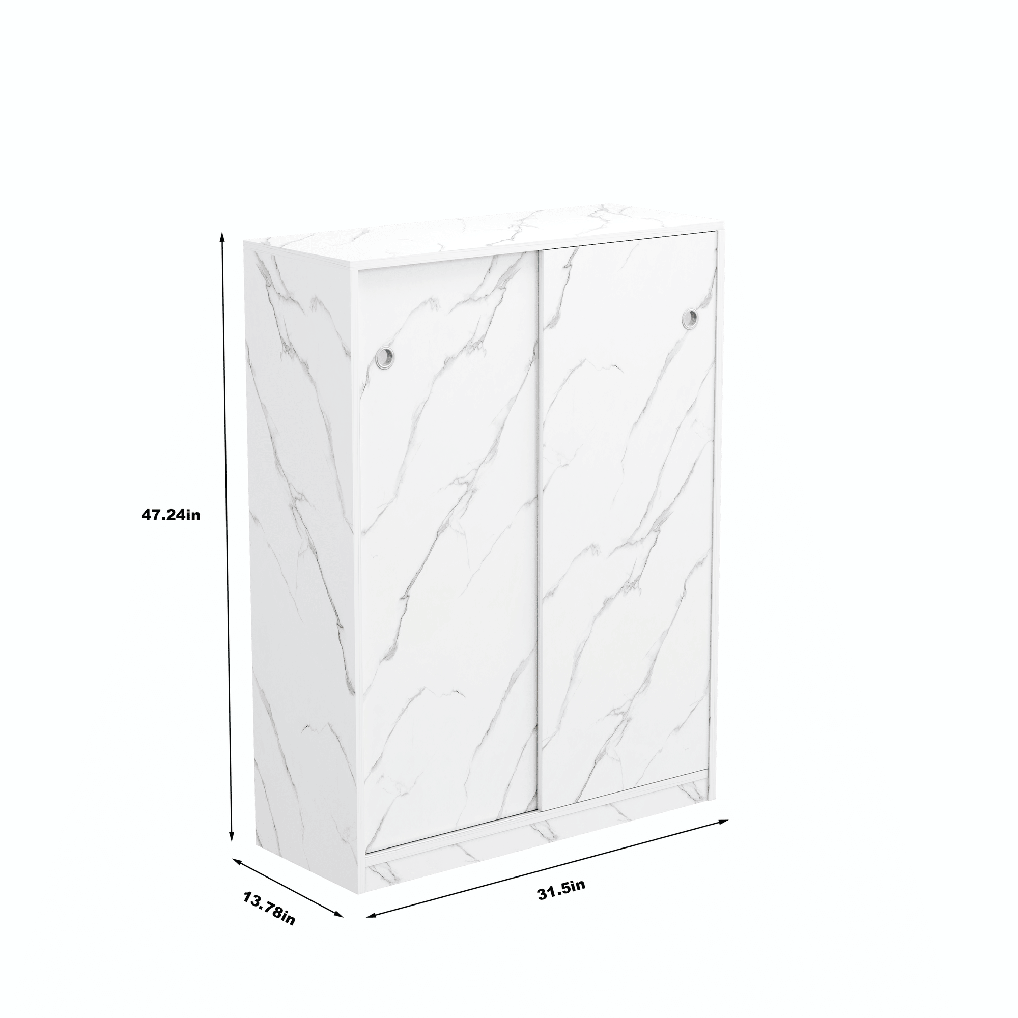 Marble white shoe cabient with sliding door have 6 layers can storage at least30 pairs shoes