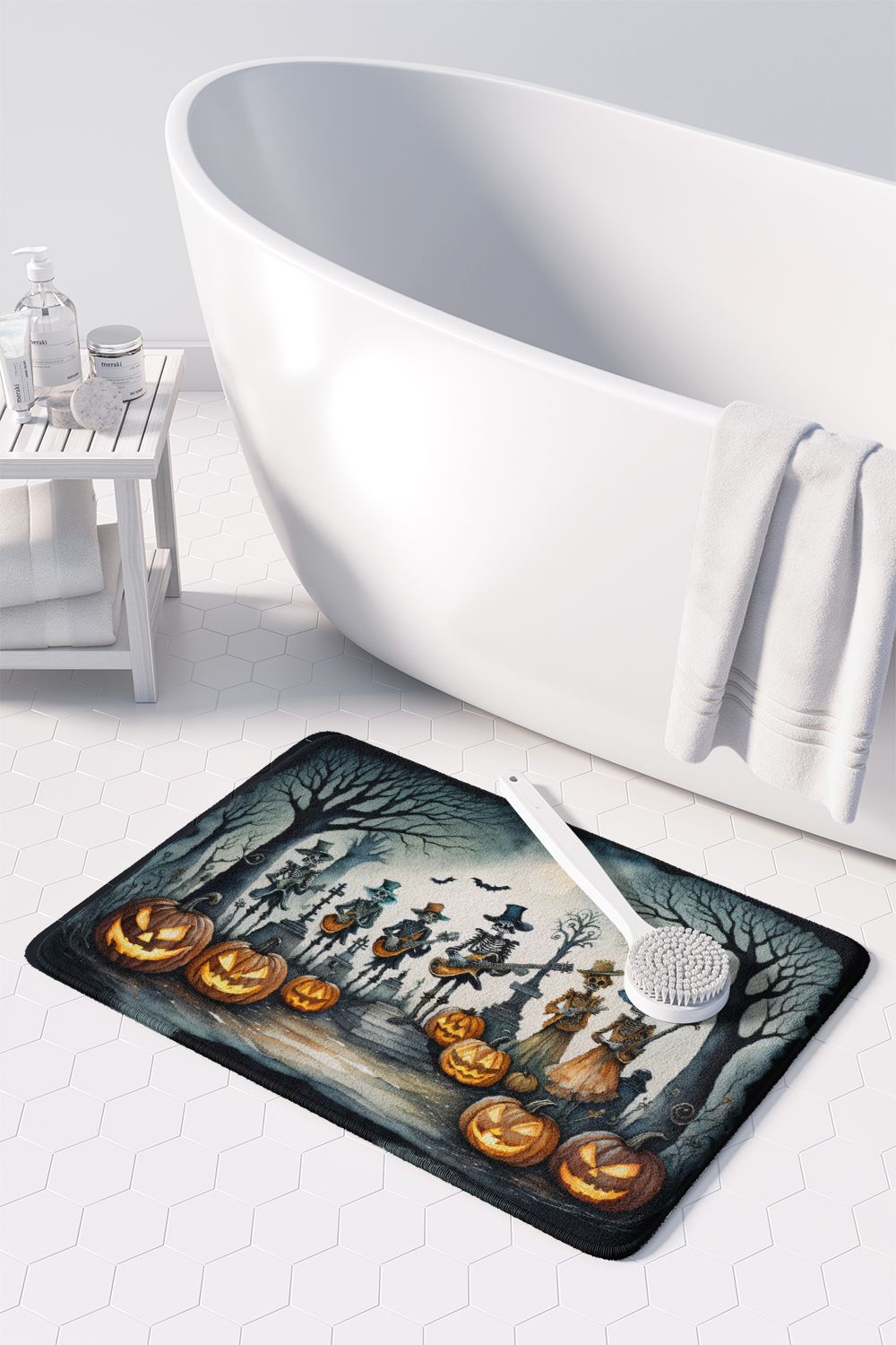 Mariachi Skeleton Band Halloween Floor Mat