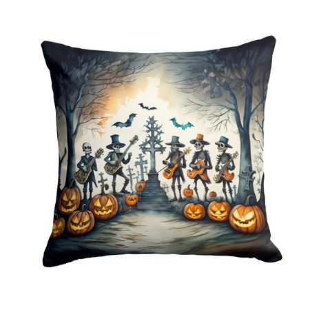 Mariachi Skeleton Band Halloween Throw Pillow
