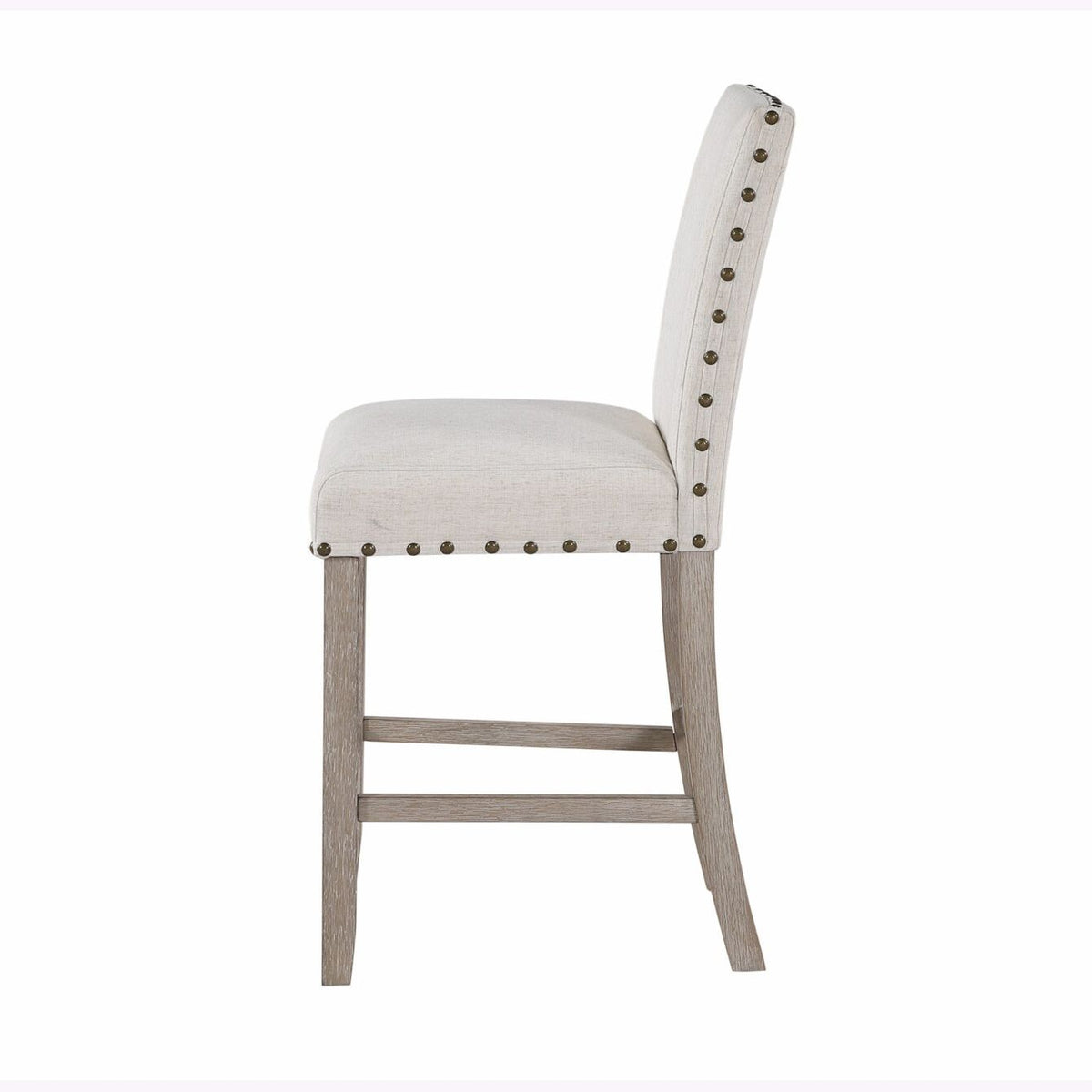 Marian White Bar Stools with Nailhead Trim