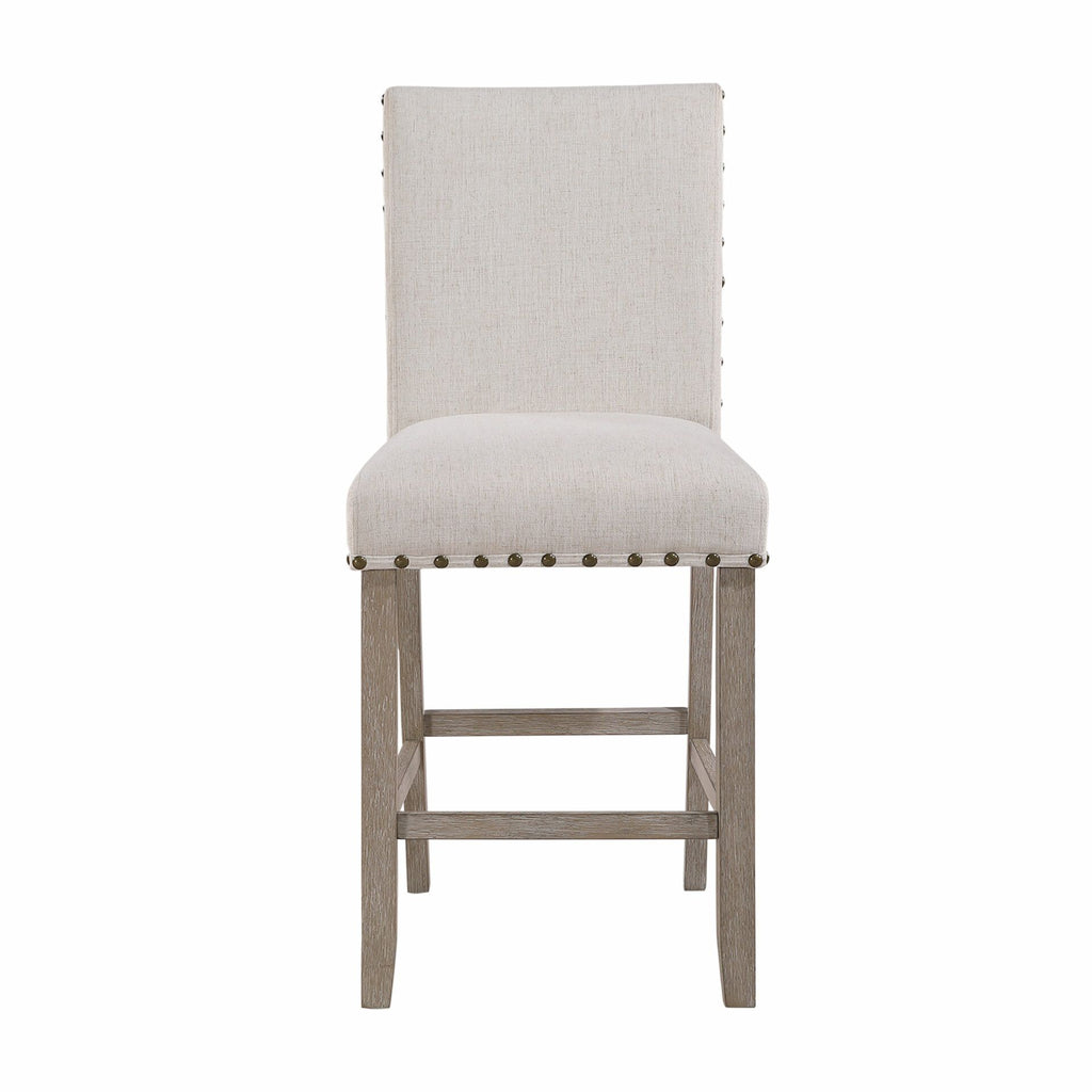 Marian White Bar Stools with Nailhead Trim
