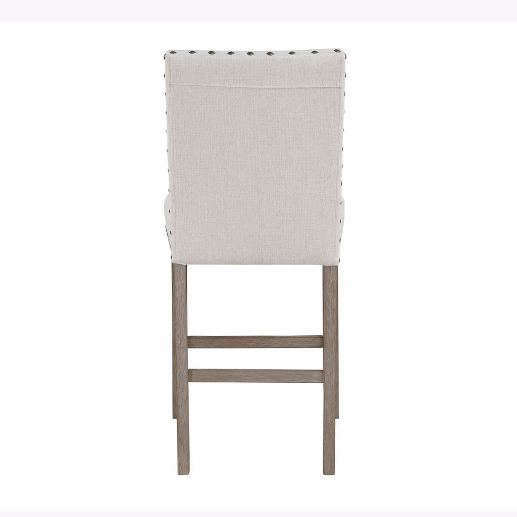 Marian White Bar Stools with Nailhead Trim