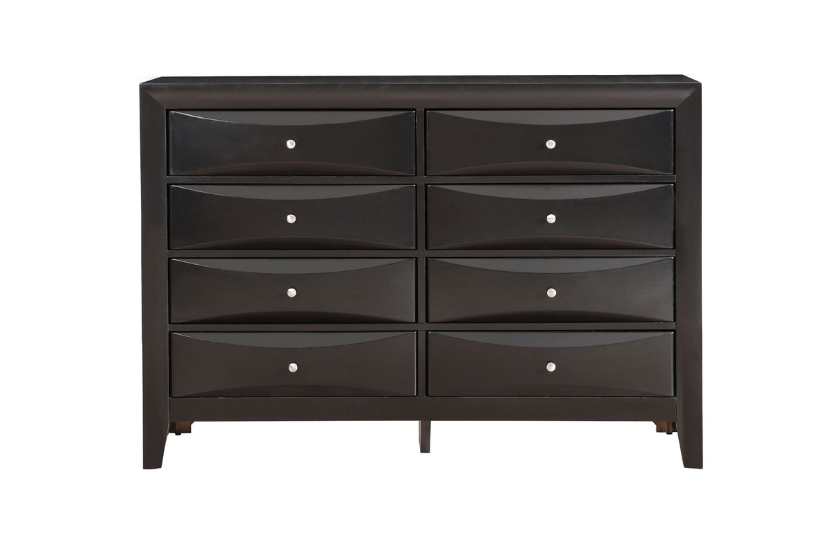 Marilla Black Dresser with Beveled Drawer Fronts