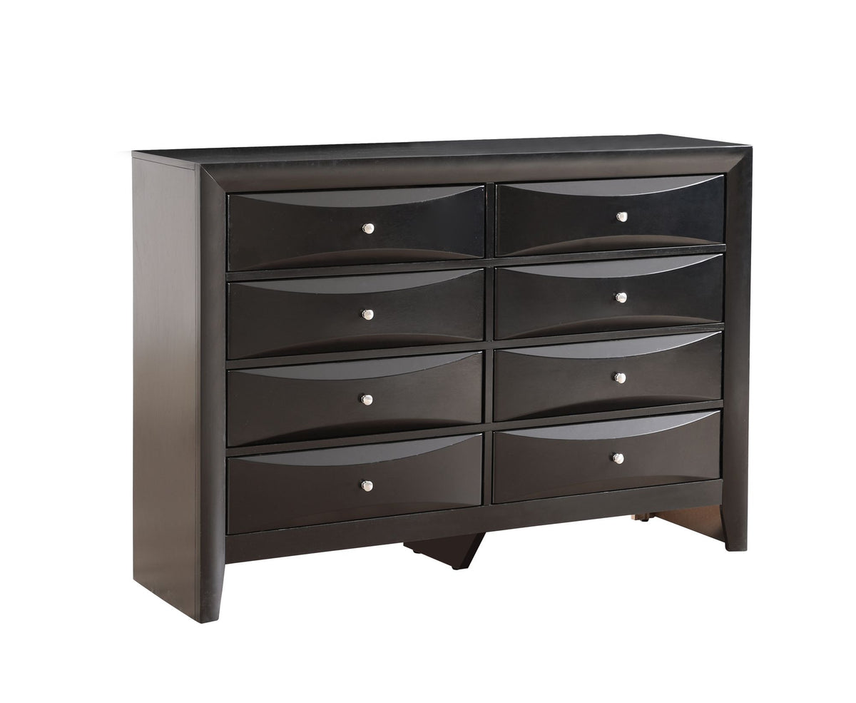 Marilla Black Dresser with Beveled Drawer Fronts