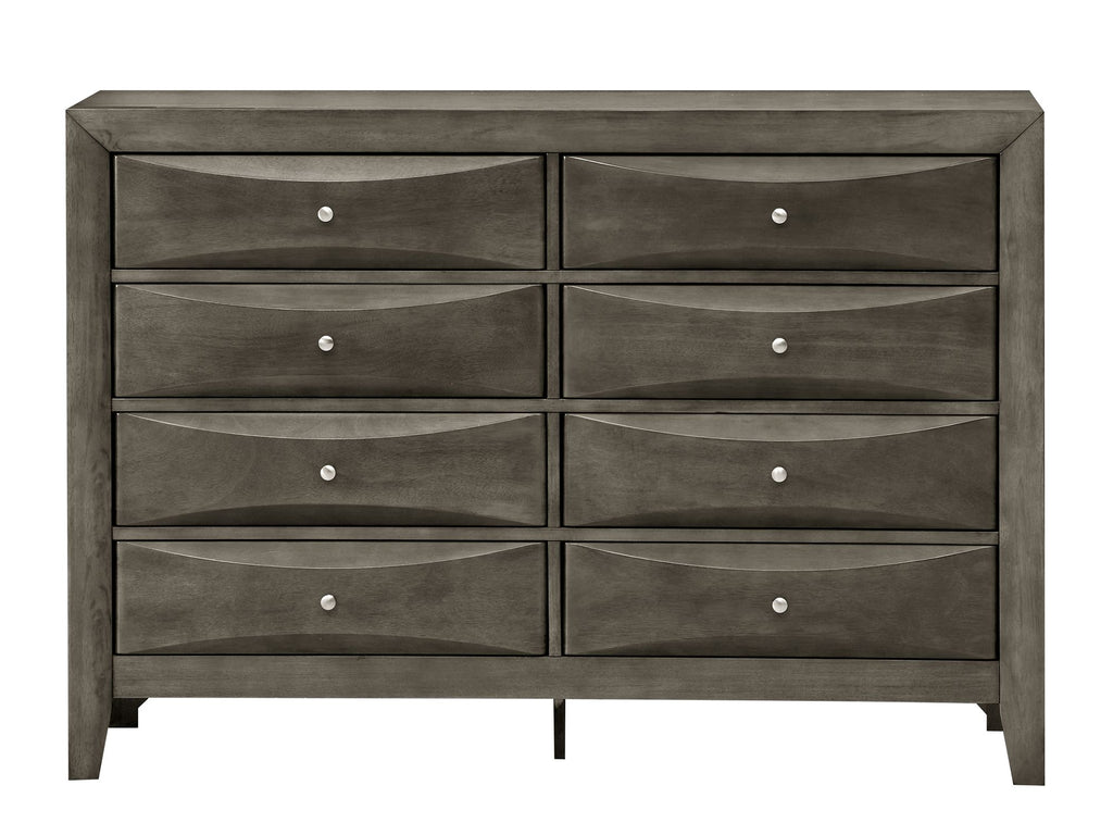 Marilla Gray Dresser with Beveled Drawer Fronts