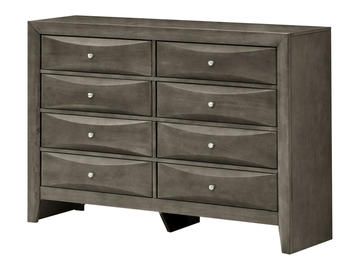 Marilla Gray Dresser with Beveled Drawer Fronts
