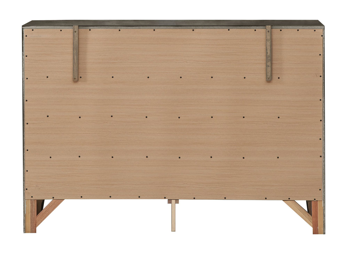Marilla Gray Dresser with Beveled Drawer Fronts