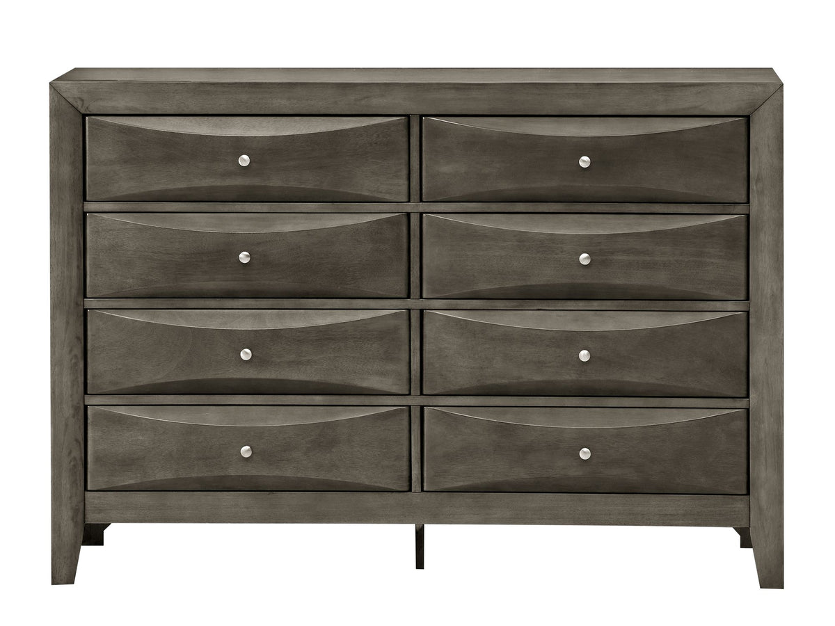 Marilla Gray Dresser with Beveled Drawer Fronts