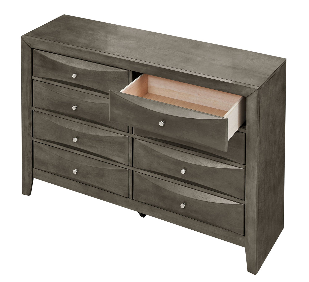 Marilla Gray Dresser with Beveled Drawer Fronts