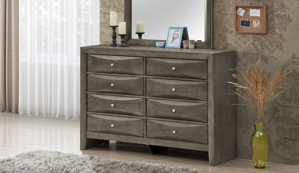 Marilla Gray Dresser with Beveled Drawer Fronts