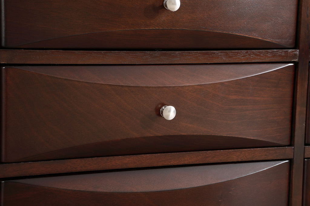 Cappuccino Media Chest with Beveled Drawer Fronts