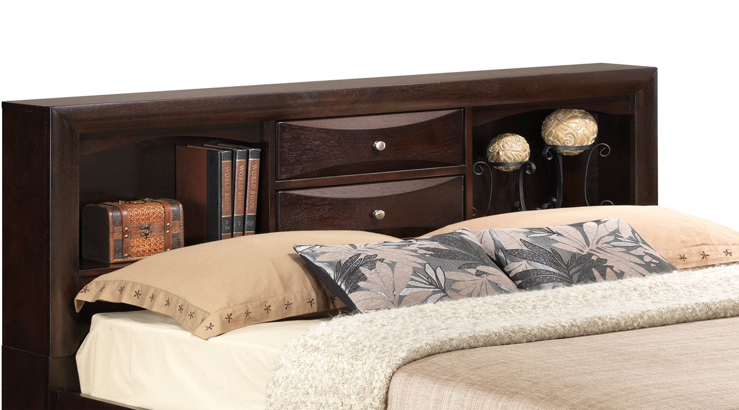 Marilla Cappuccino Full Storage Bed with Integrated Drawers