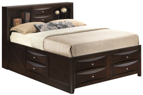 Marilla Cappuccino Full Storage Bed with Integrated Drawers
