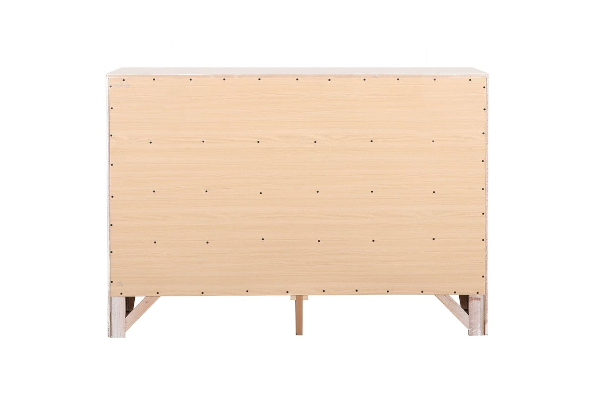 Marilla White Dresser with Beveled Drawer Fronts