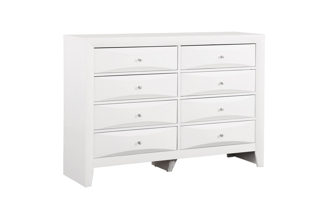 Marilla White Dresser with Beveled Drawer Fronts