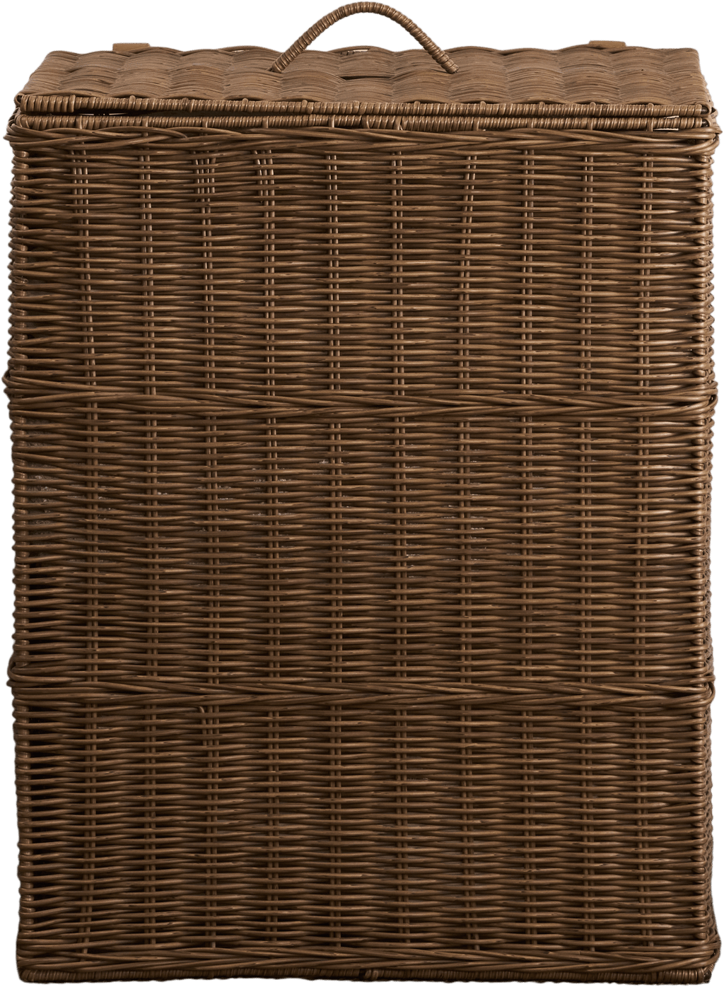 Rectangular Wicker Laundry Hamper in Espresso Brown