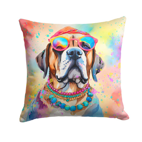 Mastiff Hippie Dawg Indoor Outdoor Throw Pillow