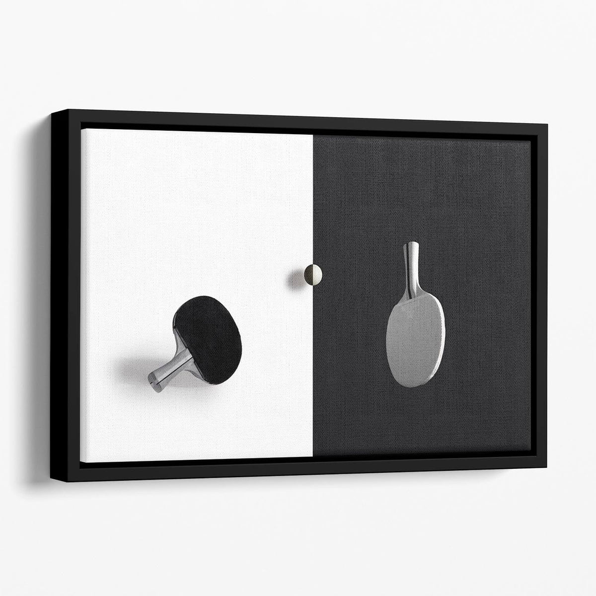 Premium Floating Framed Canvas Art for Home & Office - 12" x 8" / 30cm x 20cm approx / Black