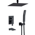 Matte Black Rain Shower System with Three-Outlet Selection