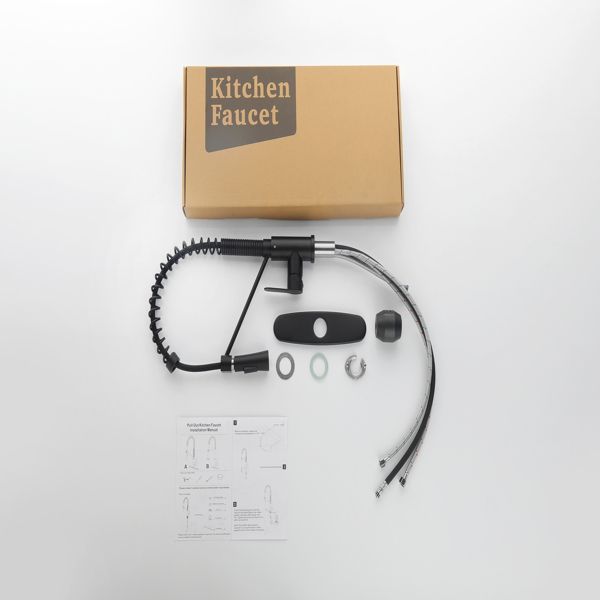 Commercial-Style Kitchen Faucet with Pull-Down Dual-Function Sprayhead