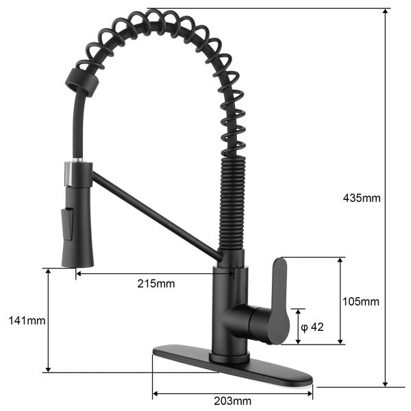 Commercial-Style Kitchen Faucet with Pull-Down Dual-Function Sprayhead