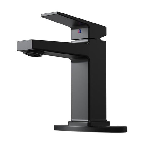 Matte Black Single-Handle Bathroom Sink Faucet