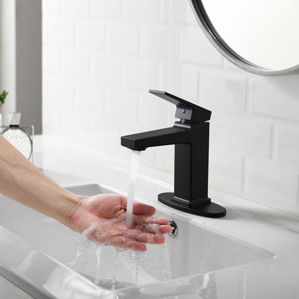 Matte Black Single-Handle Bathroom Sink Faucet