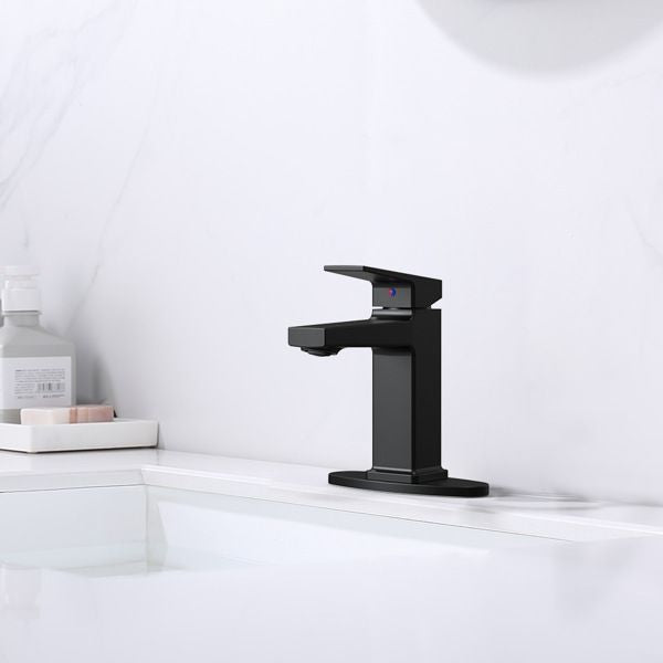 Matte Black Single-Handle Bathroom Sink Faucet