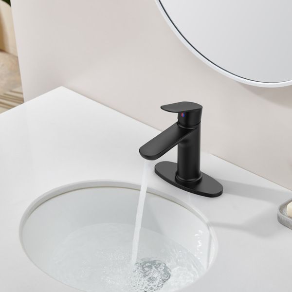 Matte Black Single-Handle Bathroom Faucet