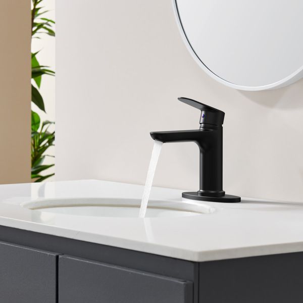 Matte Black Single-Handle Bathroom Faucet