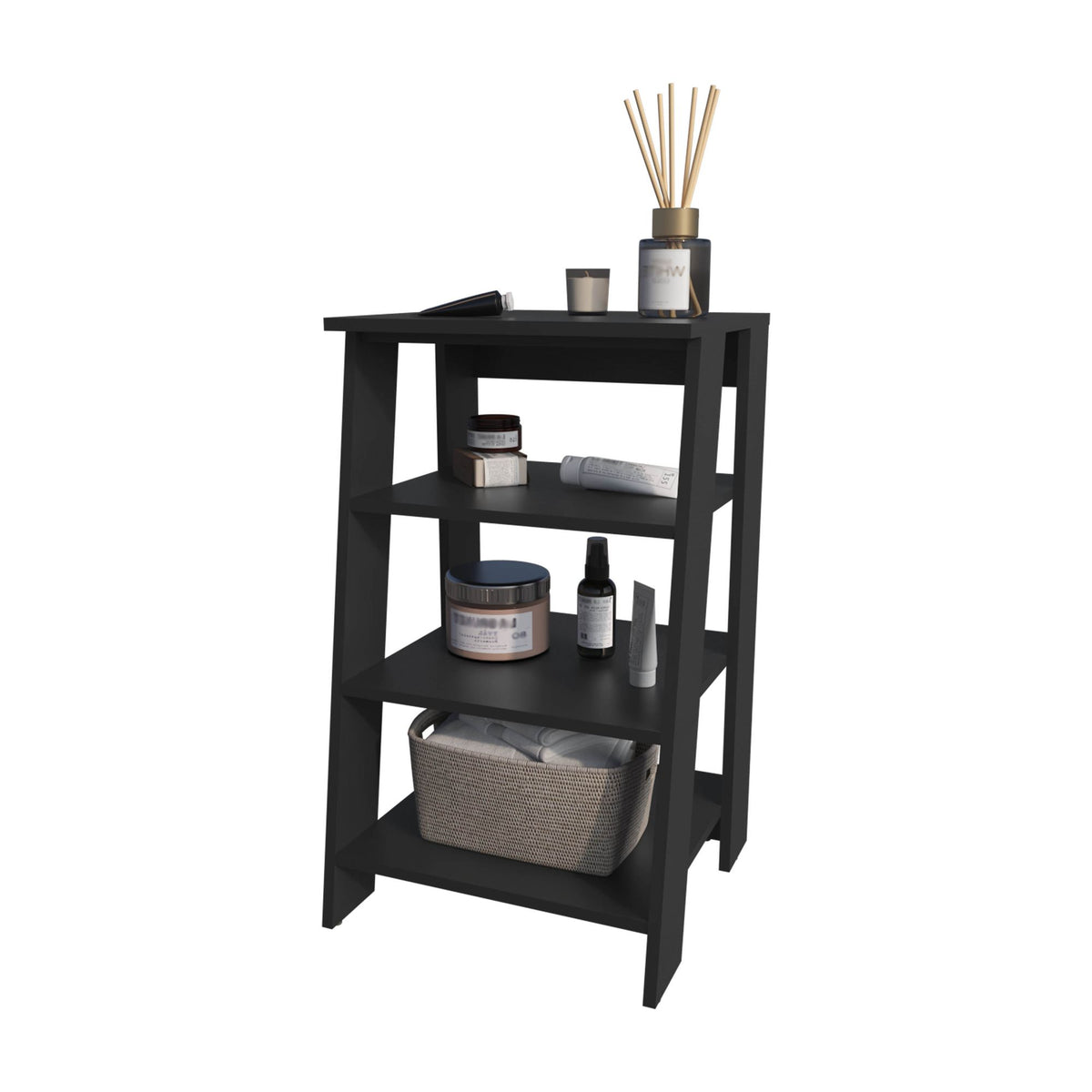 Freestanding Bathroom Shelf with Four Open Storage Levels