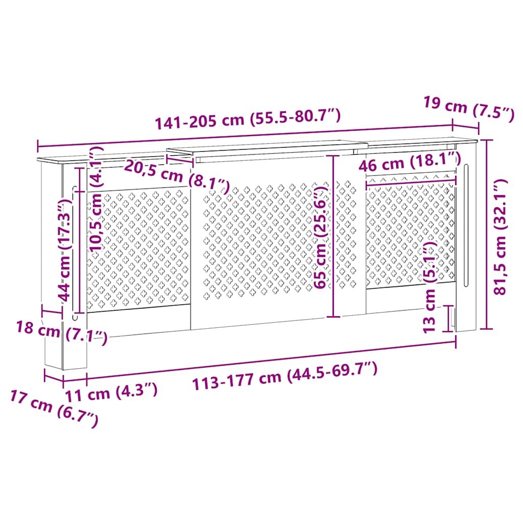 Slatted Radiator Cover Cabinet with Shelf