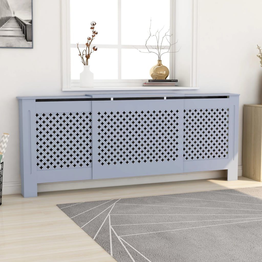 Slatted Radiator Cover Cabinet with Shelf