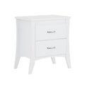 White Two-Drawer Nightstand with Brushed Handles