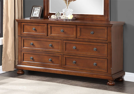 Cherry Finish Dresser with Full Extension Drawers and Dovetail Joinery