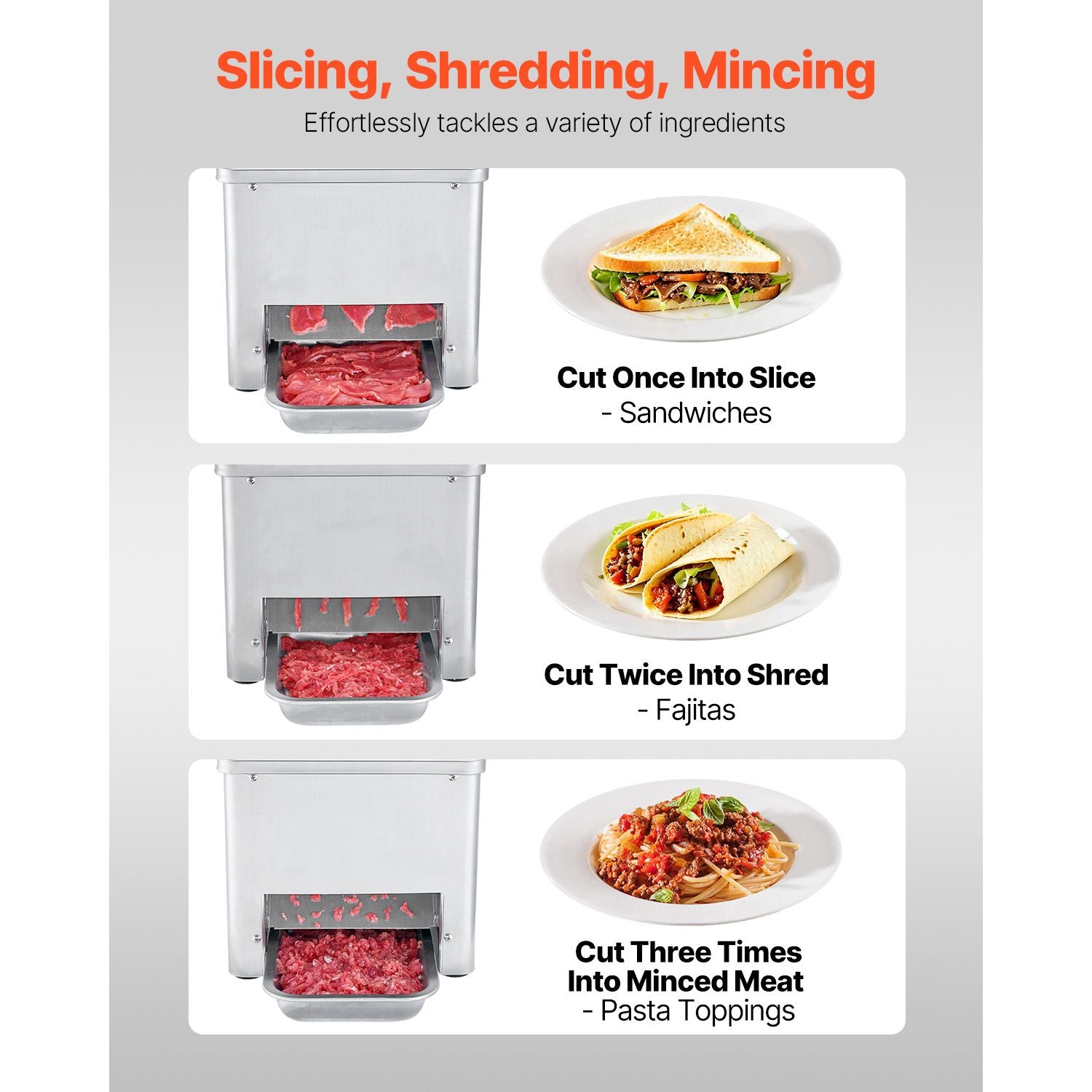 550W Commercial Meat Cutter – Stainless Steel, /h Electric Slicer