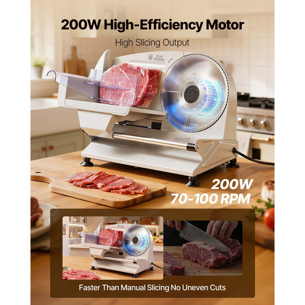 Electric Food Slicer with Dual Blades and Adjustable Cuts