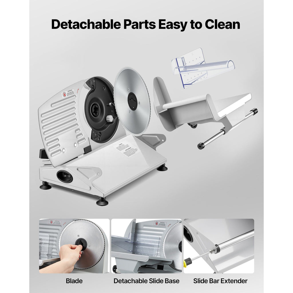 Electric Food Slicer with Dual Blades and Adjustable Cuts