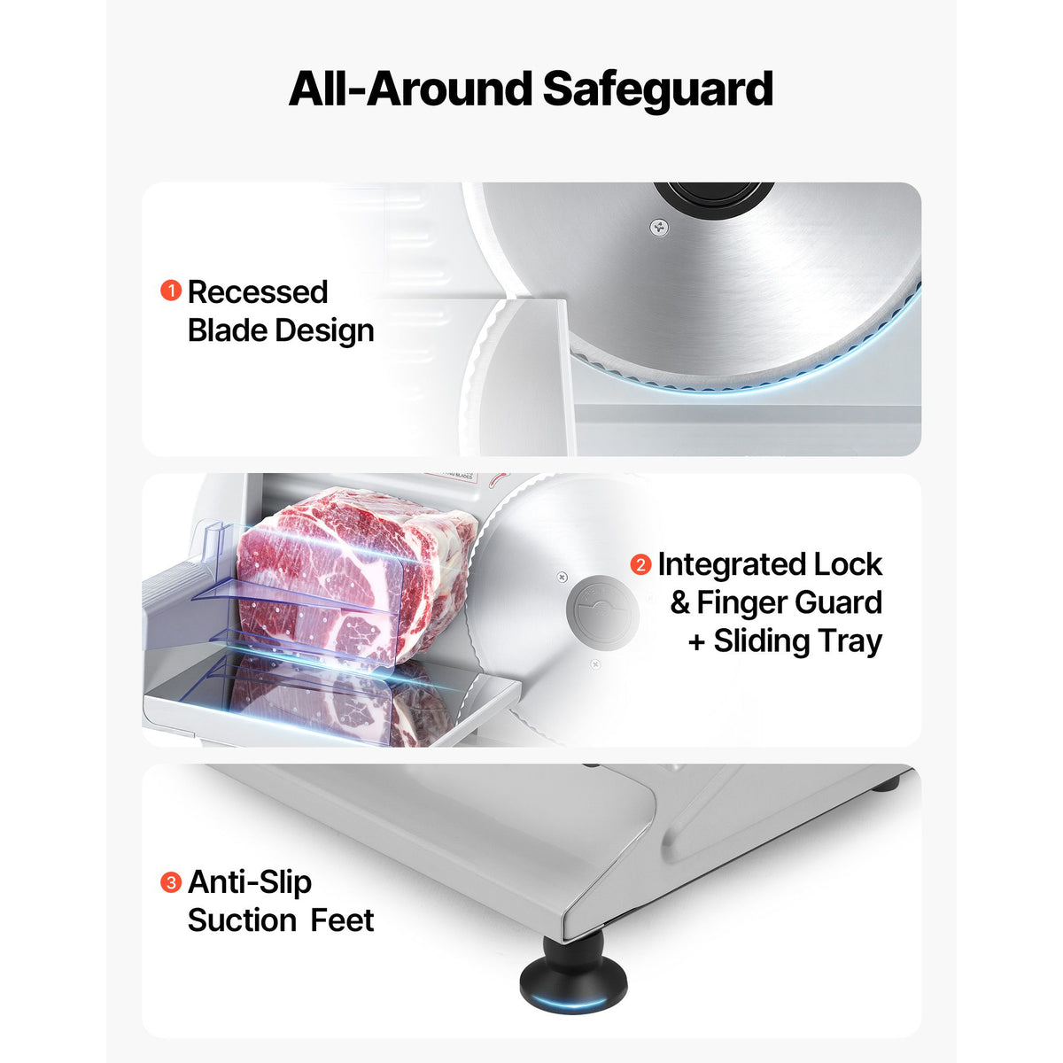 Electric Food Slicer with Dual Blades and Adjustable Cuts