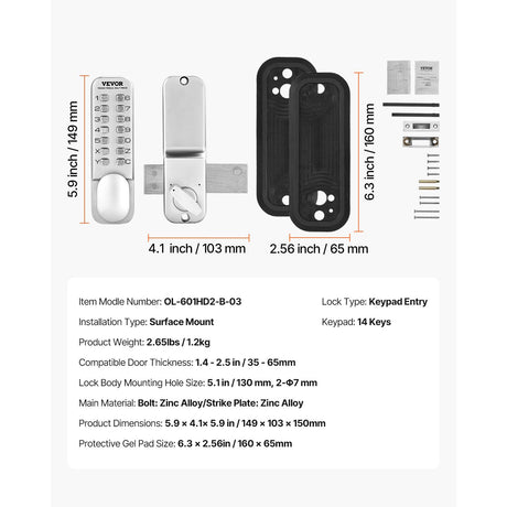 Battery-Free Mechanical Keypad Door Lock