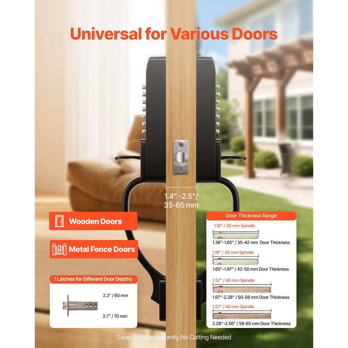 Double-Sided Mechanical Keypad Door Lock
