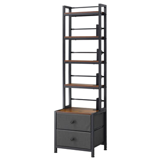 Media Storage Cabinet with Drawers – 4-Shelf DVD Organizer for CDs, Books and Games