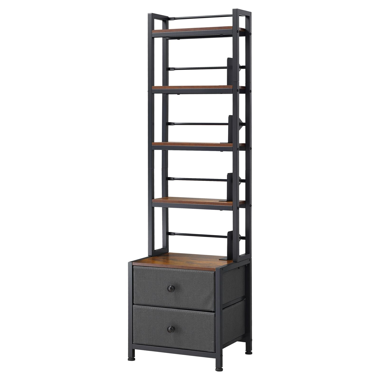 Media Storage Cabinet with Drawers – 4-Shelf DVD Organizer for CDs, Books and Games