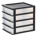 Medium 4-Drawer Compact Desktop Organizer with Clear Drawers