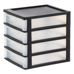 Medium 4-Drawer Compact Desktop Organizer with Clear Drawers