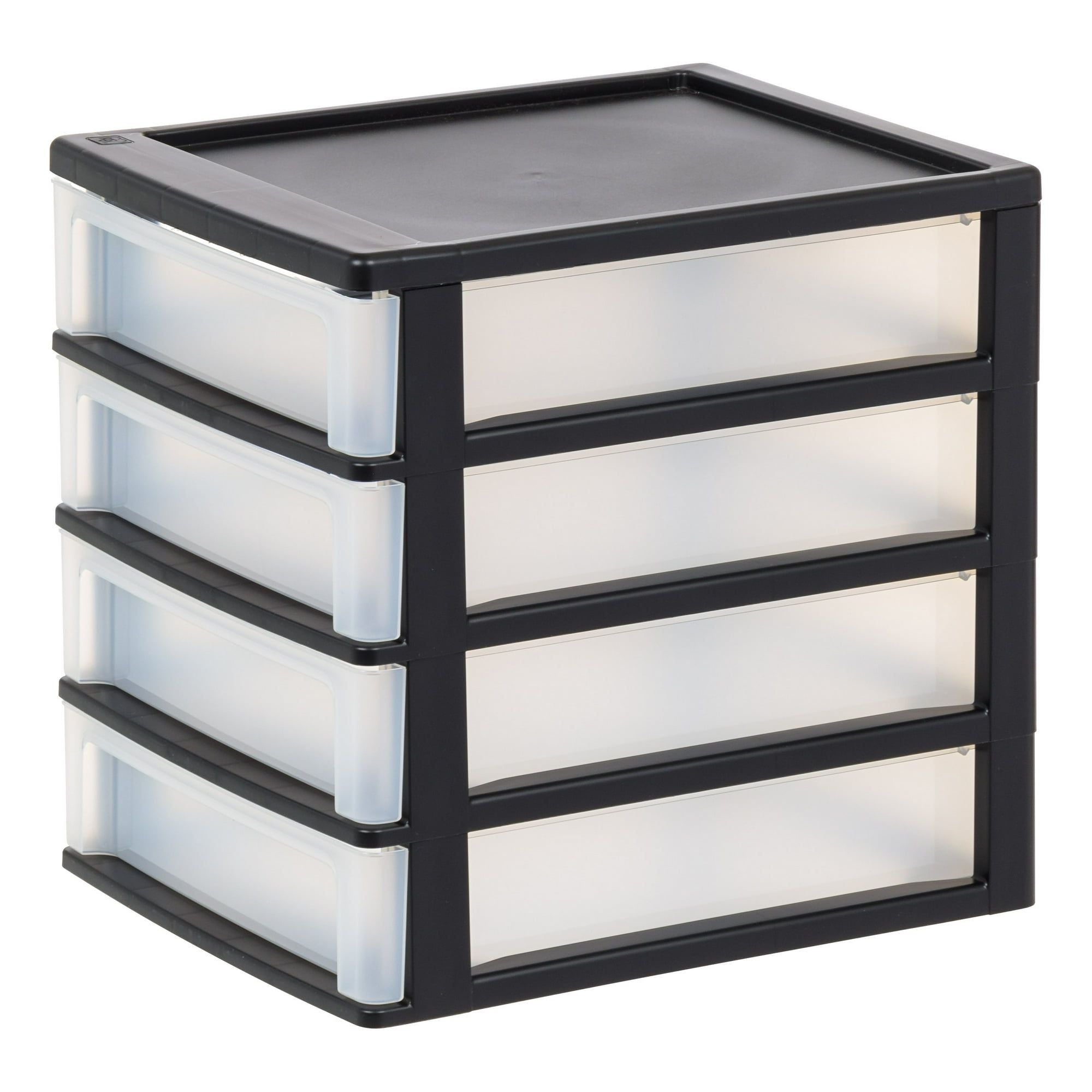 Medium 4-Drawer Compact Desktop Organizer with Clear Drawers