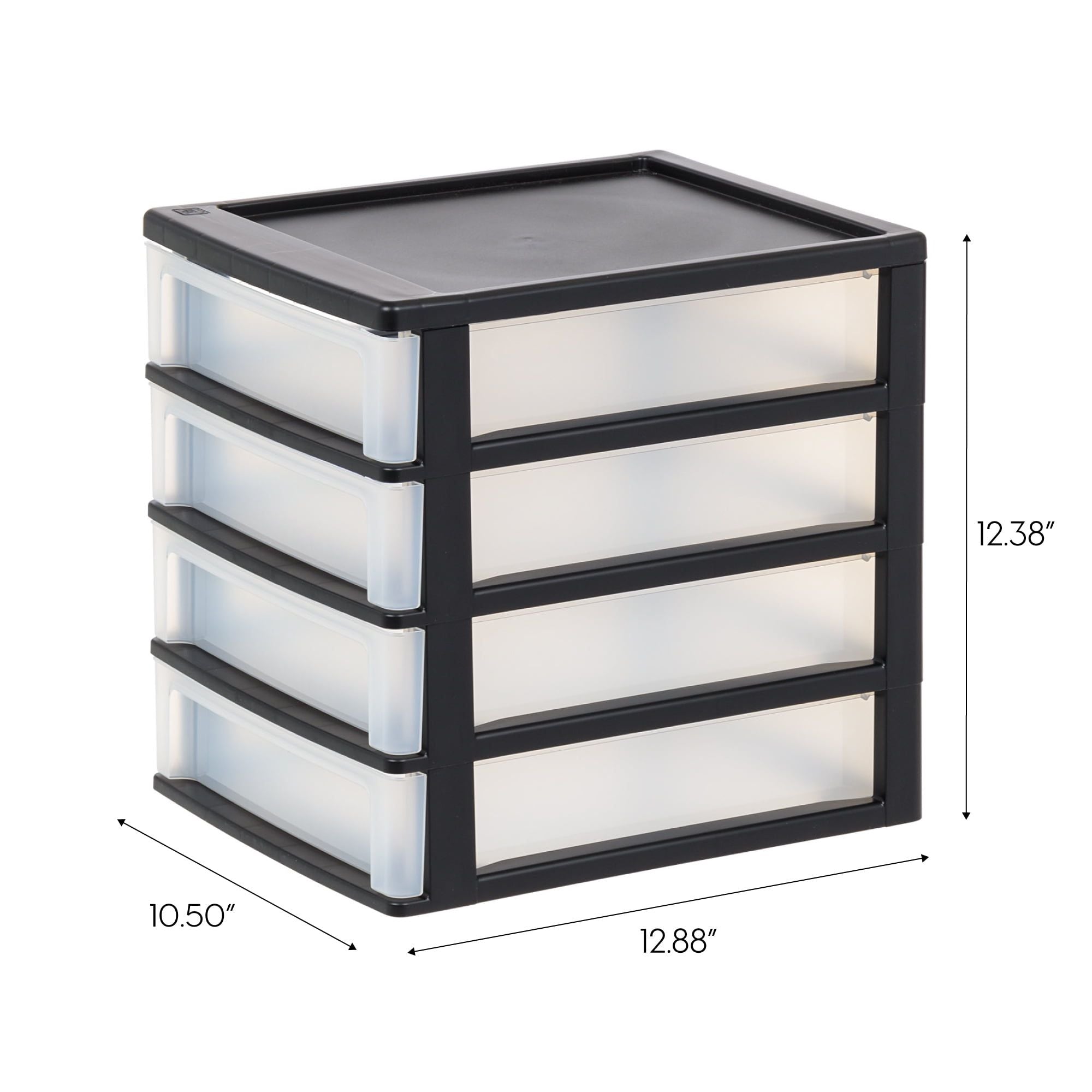 Medium 4-Drawer Compact Desktop Organizer with Clear Drawers