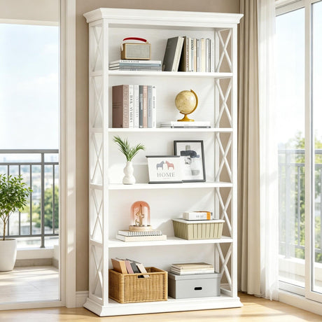 Metal And Wooden Bookcase 70.87 Bookshelf for Home Office Organization Rustproof And
