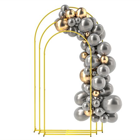 Gold Three-Piece Backdrop Arch Set for Celebrations