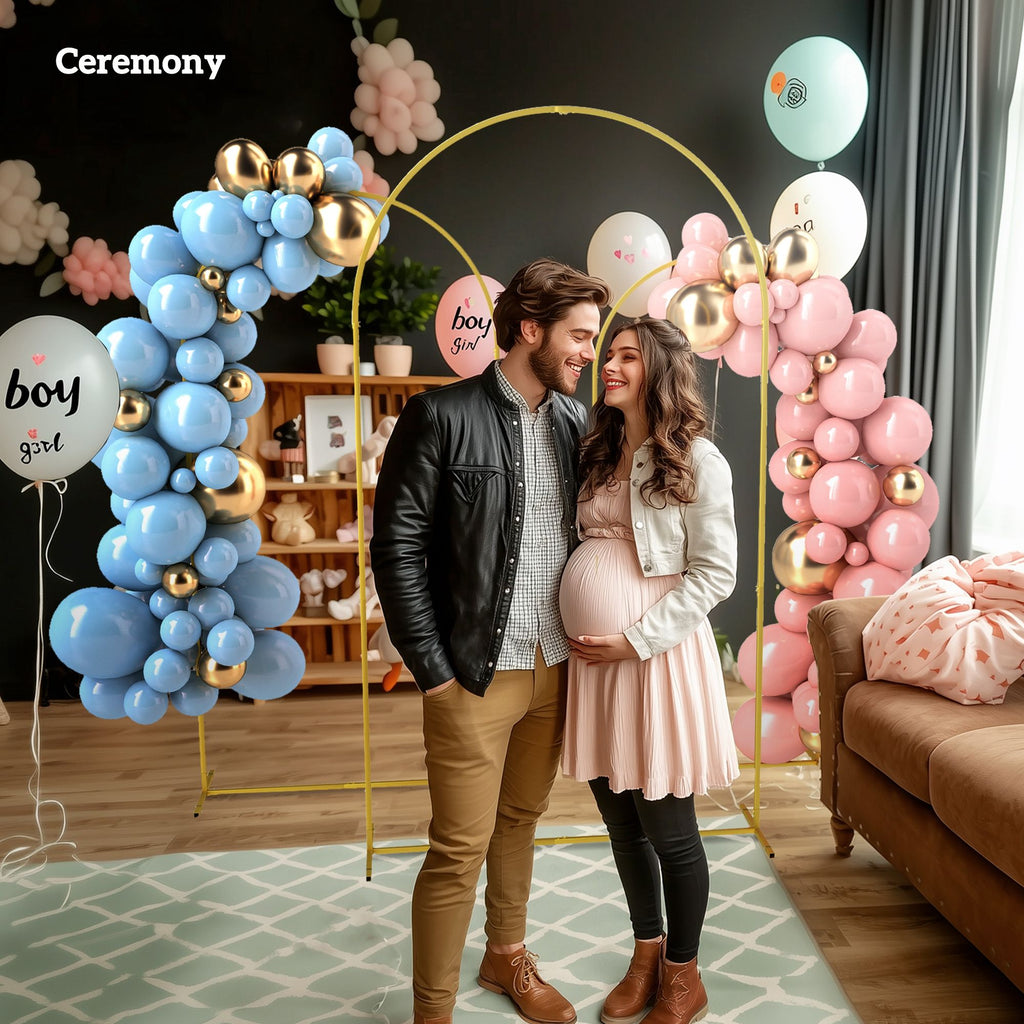 Gold Three-Piece Backdrop Arch Set for Celebrations